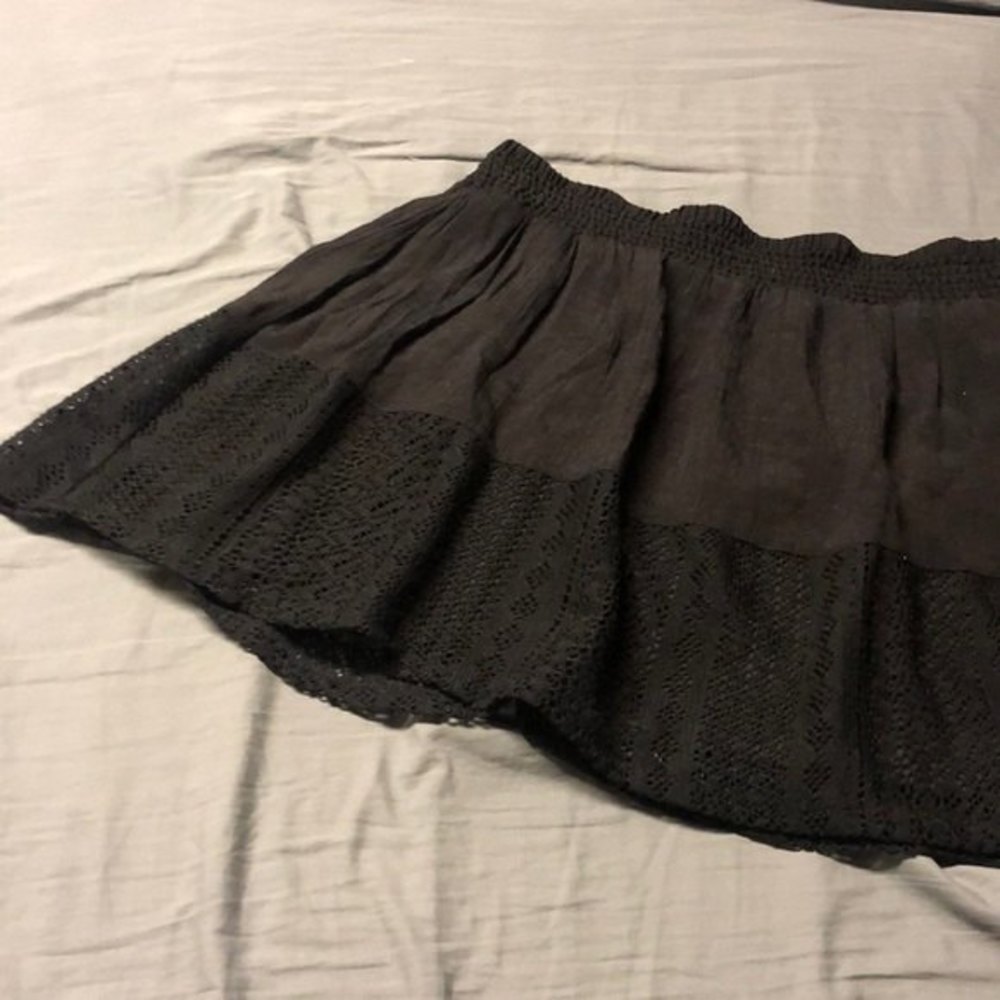 Joe B Girls Lace Hem Comfort Circle Skirt Black Large